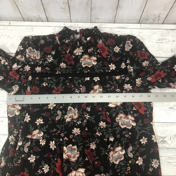 Ophelia Roe High Neck Mock Floral Dress Small - Picture 6 of 14